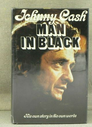 Johnny Cash Man In Black - 1975 - Signed,  Hard Cover Book / Dust Jacket