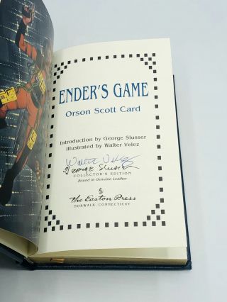 Orson Scott Card / EASTON PRESS ENDER ' S GAME Signed 2005 3