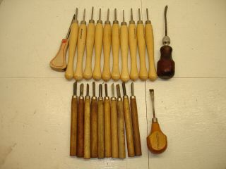 Vintage Wood Carving Tools.  Brookstone.  Japan.  Millers - Falls.  Others