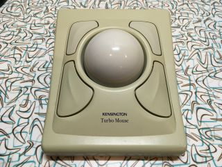 Kensington Turbo Mouse Adb Trackball Vintage Apple Mac 4 Button