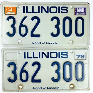 Illinois 1984 Vintage License Plates Passenger Pair Classic Car Man Cave Gift