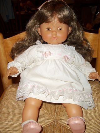 Vintage Famosa 20 " Doll Brown Hair/eyes Soft Body Made In Spain