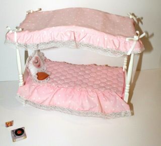 Vintage 1982 Barbie Dream House Canopy Bed Orig Bedding,  Mattress 5641 Rare