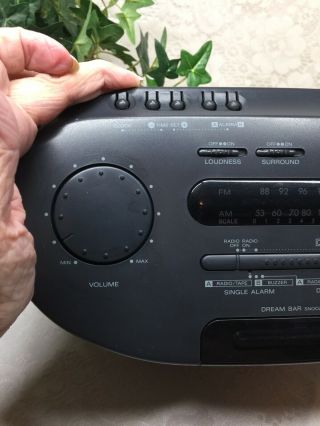 Sony Dream Machine ICF - CS650 AM/FM Radio Cassette Tape Player Alarm Clock 3