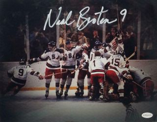 Neal Broten Signed Team Usa 1980 Olympics 11x14 Miracle On Ice Photo Tse