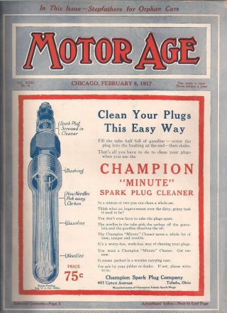 Vintage Motor Age Volume Xxxi No.  6 February 8,  1917 Very Rare Issue