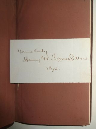 Signed Henry Wadsworth Longfellow - The Courtship Of Miles Standish 1st Ed 1858