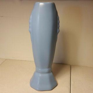 Vintage Bauer Pottery Blue 7 " Bud Vase Antique