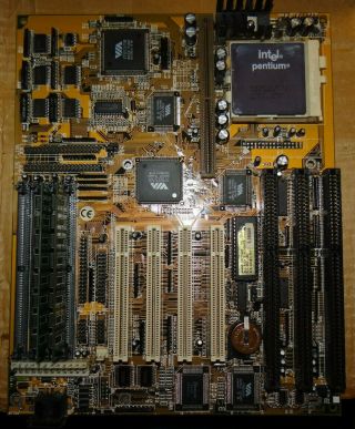 Fic Pa - 2002 Socket 7 Motherboard Via Vintage Isa Pci With Intel Cpu