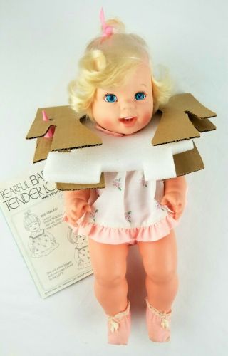 Vintage Mattel Tearful Baby Doll Smiles Drinks Bottle Wets Cries Tears