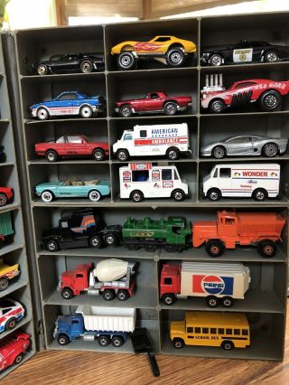 43 Vintage Assorted Hot Wheels Vehicles With Display Case 2