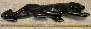 Vtg Large Black Panther Mid Century Royal Haeger Glossy Ceramic Figurine Artdeco