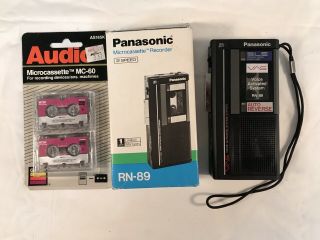 Vintage Panasonic Rn - 108 Microcassette Tape Recorder Voice Activated 2 Speed