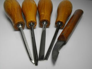 Vintage DASTRA Wood Carving Tool SET of 5 Made in Germany Hoffritz 3