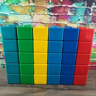 5 Vintage Chubs Stackable Building Block Lego Storage Containers - Choose Color