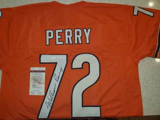 William Perry Signed Autographed Orange Football Jersey Jsa Chicago Bears Great