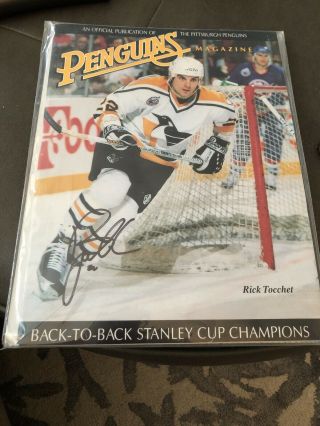 Rick Tocchet Signed Pittsburgh Penguins Playoff Game Program