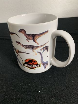 Vintage 1992 Jurassic Park Dinosaur 12oz Coffee Mug Cup By Dakin