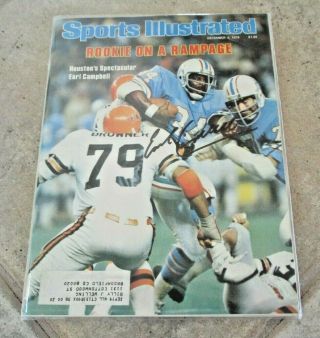 Earl Campbell Signed Sports Illustrated - December 4 1978 - Houston Oilers