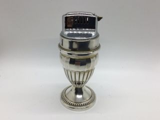 Vintage Push Button Automatic Sterling Silver Weighted Table Cigarette Lighter