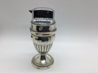 Vintage Push Button Automatic Sterling Silver Weighted Table Cigarette Lighter 2