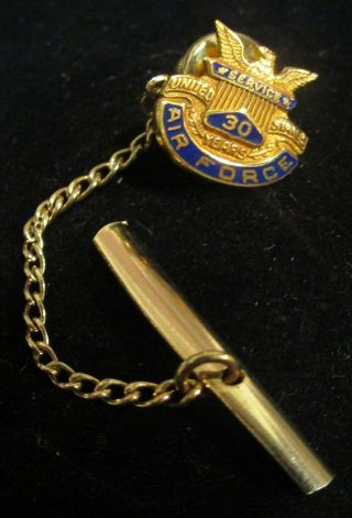 Vintage United States Air Force 10k Gold Pin “30 Years Of Service”