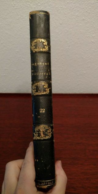 1843 Hardbound Mag - 1st Appearance Of Edgar Allen Poe Poem 