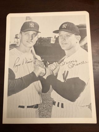 Mickey Mantle 1960 Roger Maris Baseball Topps Hard Cardboard