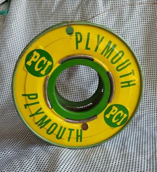 Vintage Plymouth PCI Copper Wire on Enameled Metal Spool - 4.  4 lbs.  Total 2