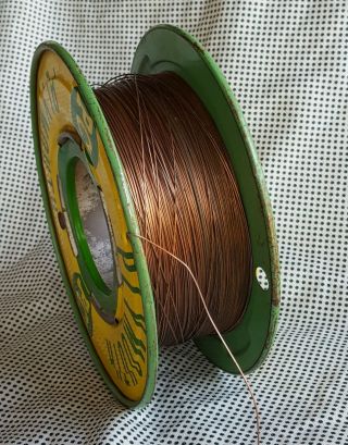 Vintage Plymouth PCI Copper Wire on Enameled Metal Spool - 4.  4 lbs.  Total 3