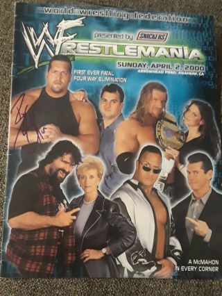 Wwf Wwe Wrestlemania 2000 Program Signed By Bigshow & Other Superstars On Card.