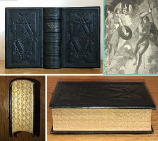 Stunning Antique 1854 The Poetical Of John Milton Gauffered Edges Poetry