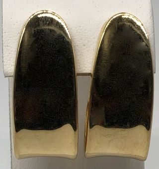 Vintage Large Les Bernard Gold Tone Hoop Earrings