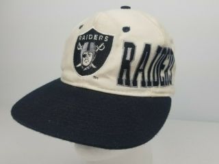 Vtg Oakland Raiders 80s 90s Apex One Pro Line Hat Cap Snapback White