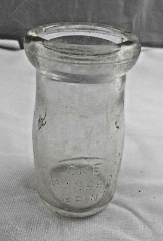 Vtg Wanzer 1/4 Pint Chicago Ill Milk Dairy Bottle Il Illinois Gill Gil Early