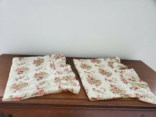 Vtg Ralph Lauren Emily Anne Rose Floral Ruffled Standard Pillowcases Usa