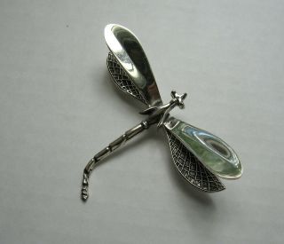 Vintage Sterling Silver Large 3 D Dragonfly Brooch Pin 18.  8 Grams