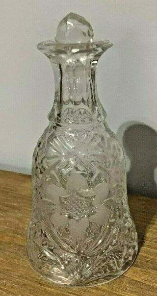 Vintage Lead Crystal Cut And Etched Wine Decanter With Solid Stopper