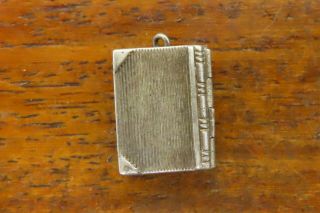 Vintage sterling silver BIBLE BOOK THE LORD ' S PRAYER LOCKET ETCHED charm C 3