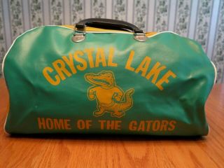 Vtg 1982 High School Gym Duffle Duffel Bag Crystal Lake South Gators,  Sponsors