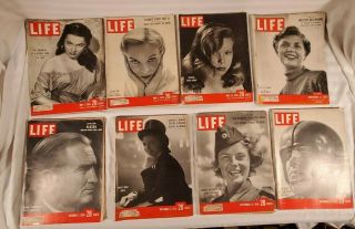 (8) Vtg 1950 Life Magazines May 1,  June 5 26,  September 25 Oct 2 Nov 6 13 27