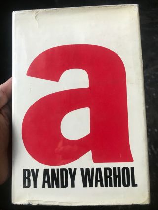 A By Andy Warhol First Edition 1968 Pop Art Novel 1st Printing Rare