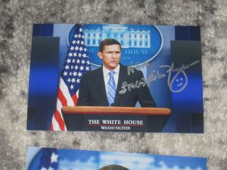 National Security General Michael Flynn Signed 4x6 Donald Trump Photo Autograph