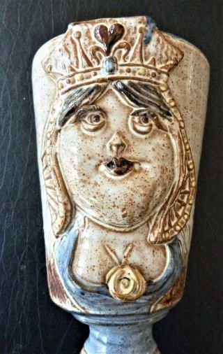 John Coiner Pottery Queen Goblet Vintage 3d Art Tankard Cup 10 " Tall