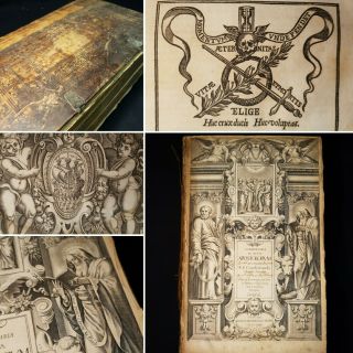 1627 Folio Catholic Canon Of Scripture Latin Cornelius A Lapide 3 Vols In 1 Rare