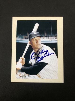 Mickey Mantle Signed Autographed Color 3 1/2 X 5 Photo Certified Ny Yankees Hof