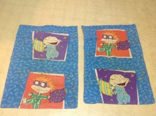 Vintage Rugrats Cartoon Nickelodeon Handmade Tommy & Chuckie Pillow Case Set