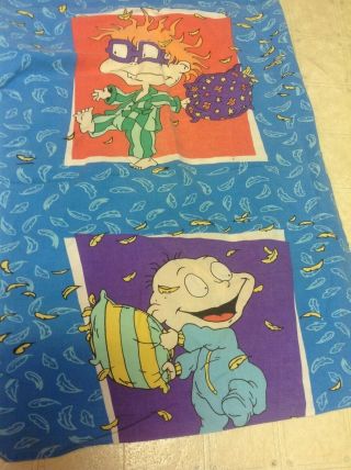 Vintage Rugrats Cartoon Nickelodeon Handmade Tommy & Chuckie Pillow Case SET 2