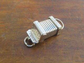 Vintage Sterling Silver Music Musical Squeeze Box Accordion Charm Movable Last M