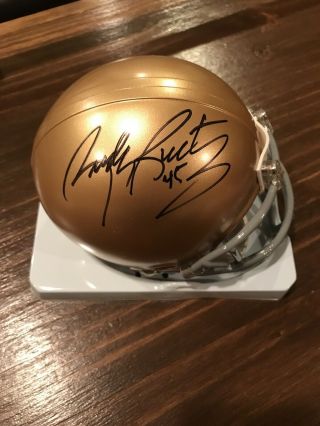 Rudy Ruettiger Signed Auto Autograph Notre Dame Mini Helmet